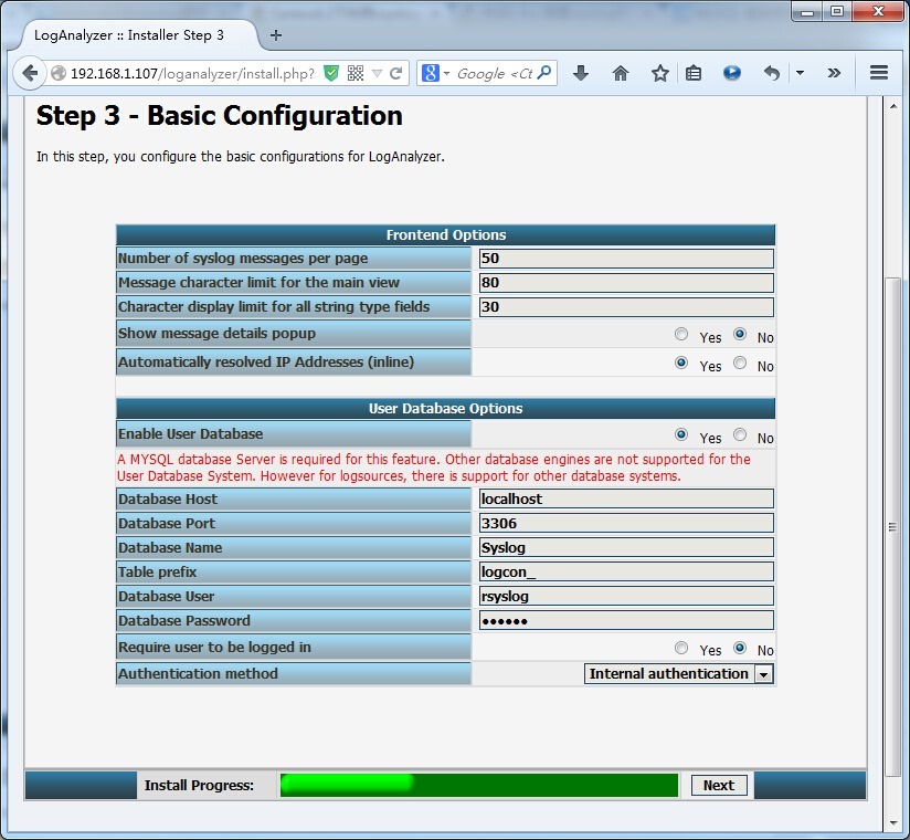 CentOS 6.5 下利用 Rsyslog+LogAnalyzer+MySQL 部署日志服务器 CentOS 6.5 下利用 Rsyslog+LogAnalyzer+MySQL 部署日志服务器
