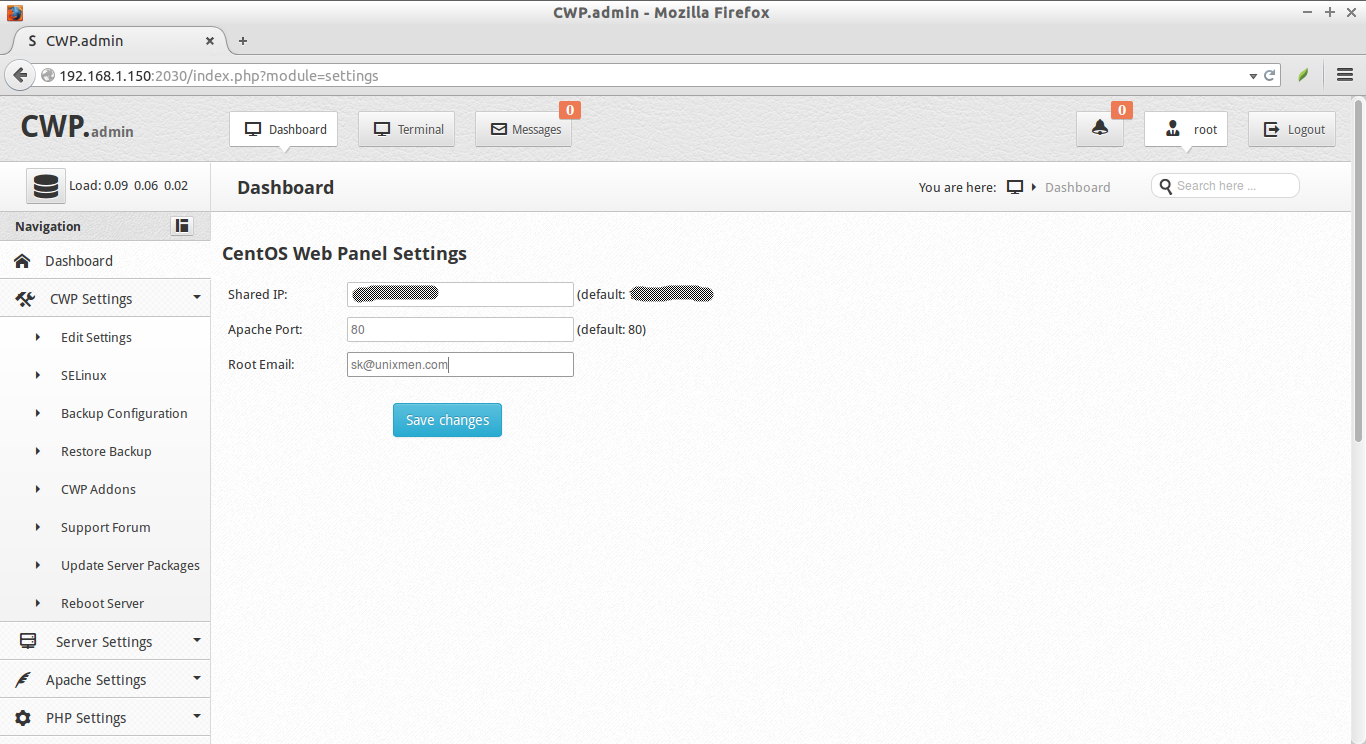 如何在 CentOS 上面安装“CentOS 网页面板”