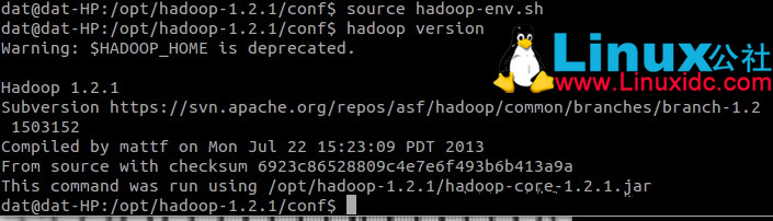 Ubuntu 下 Hadoop 1.2.1 配置安装
