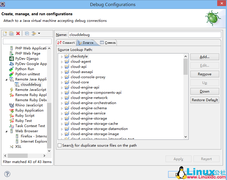 CloudStack 4.3 源码部署 +Eclipse 远程调试 CloudStack 4.3 源码部署 +Eclipse 远程调试