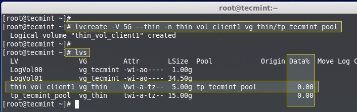 在 LVM 中设置精简资源调配卷(第四部分) 在 LVM 中设置精简资源调配卷(第四部分)