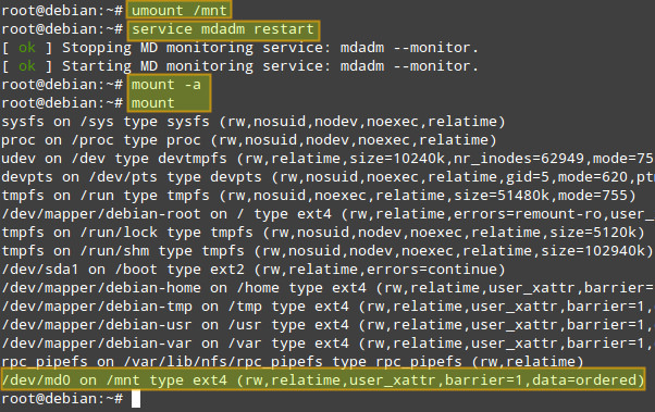 如何使用 Linux 程序 mdadm 创建软件 RAID1 软阵列