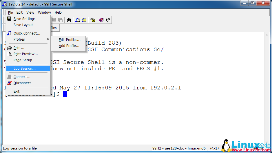 SSH secure shell client 开启会话日志功能