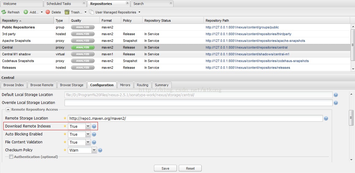 Nexus 下载远程 Maven 仓库索引 Nexus 下载远程 Maven 仓库索引