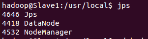 通过 jps 查看 Slave 的 Hadoop 进程