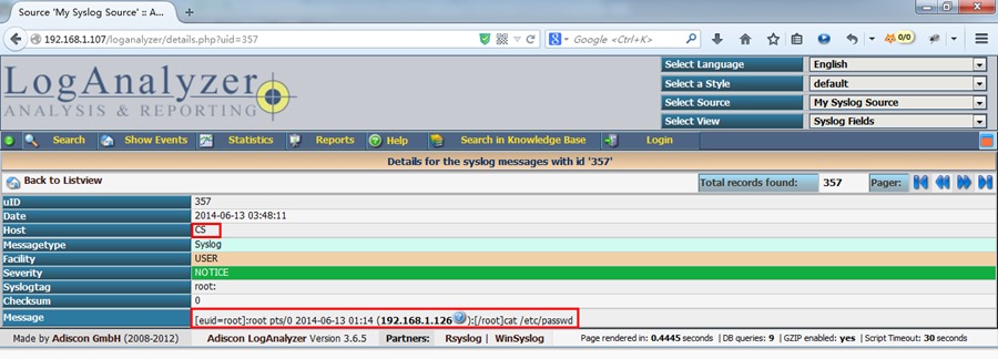 CentOS 6.5 下利用 Rsyslog+LogAnalyzer+MySQL 部署日志服务器 CentOS 6.5 下利用 Rsyslog+LogAnalyzer+MySQL 部署日志服务器