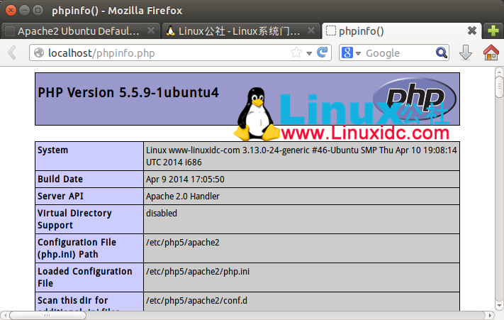 Ubuntu 14.04 配置 LAMP+phpMyAdmin PHP(5.5.9) 开发环境 Ubuntu 14.04 配置 LAMP+phpMyAdmin PHP(5.5.9) 开发环境