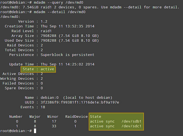 如何使用 Linux 程序 mdadm 创建软件 RAID1 软阵列