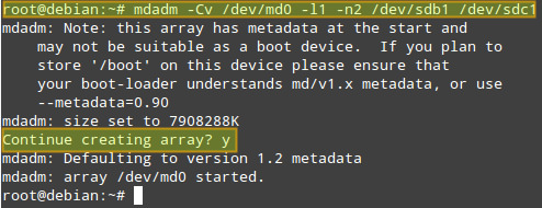 如何使用 Linux 程序 mdadm 创建软件 RAID1 软阵列