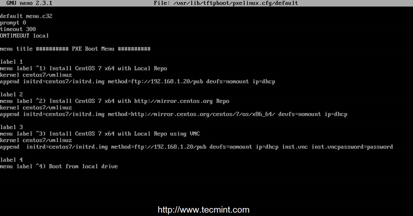 RHEL/CentOS 7 中配置 PXE 网络启动服务器 RHEL/CentOS 7 中配置 PXE 网络启动服务器