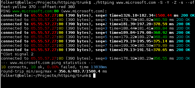 用 httping 测试 web 页面响应时间