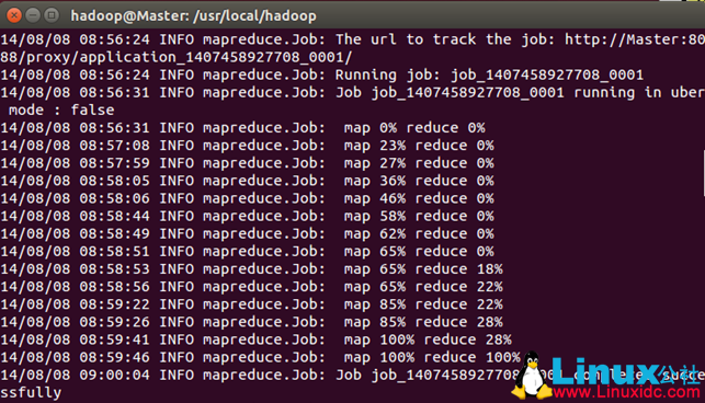 显示 MapReduce Job 的进度