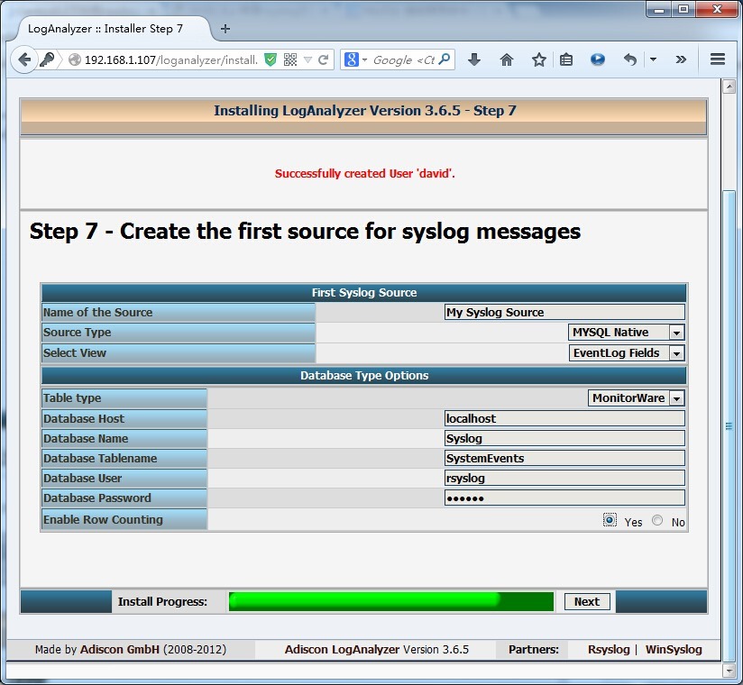 CentOS 6.5 下利用 Rsyslog+LogAnalyzer+MySQL 部署日志服务器 CentOS 6.5 下利用 Rsyslog+LogAnalyzer+MySQL 部署日志服务器