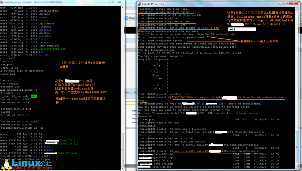 配置 scp 在 Linux 或 Unix 之间传输文件无需密码