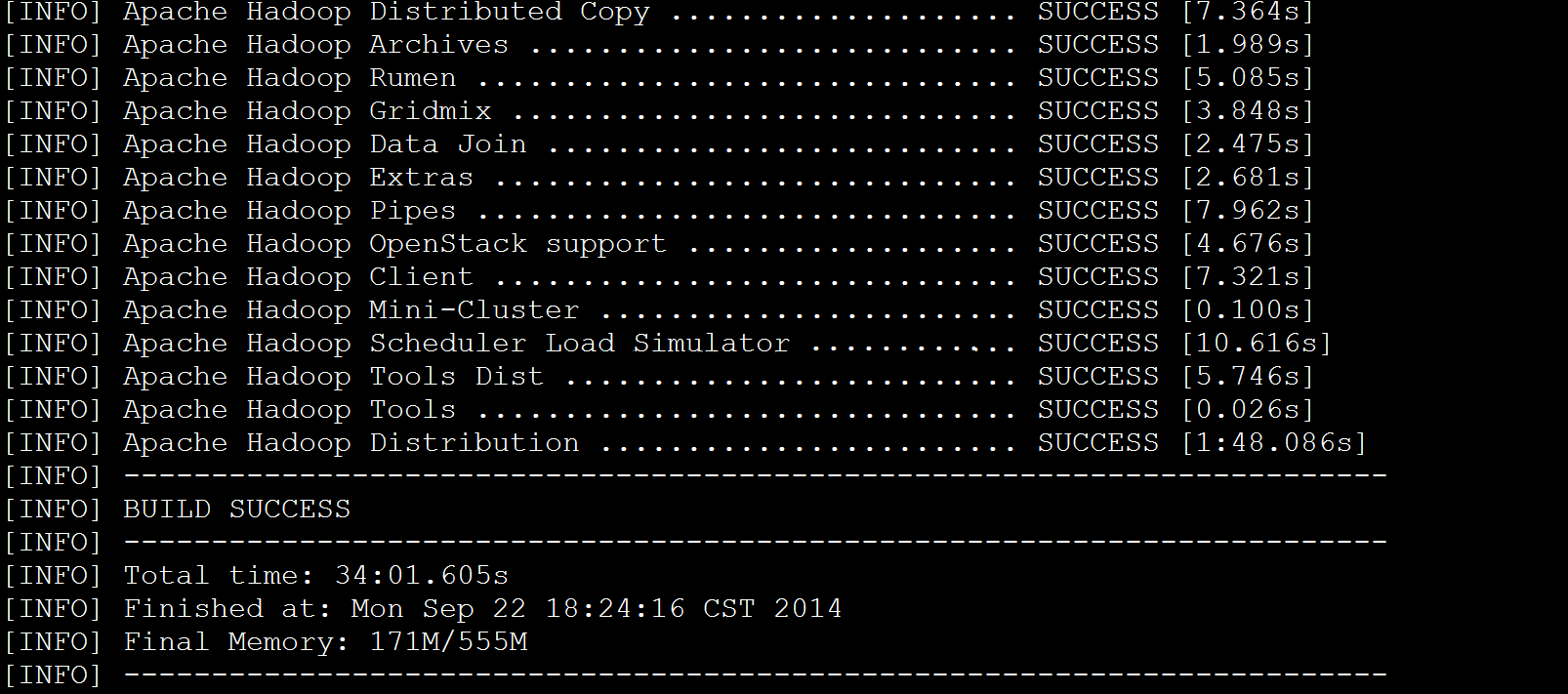 CentOS 6.5 源码编译安装 Hadoop2.5.1