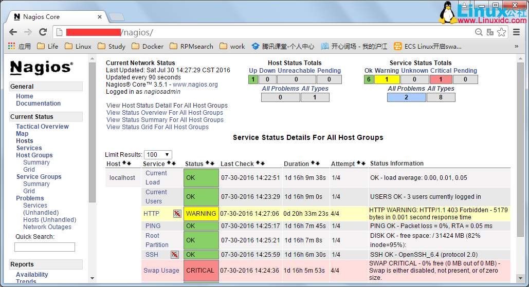Linux 上 Nagios 安装配置初入门