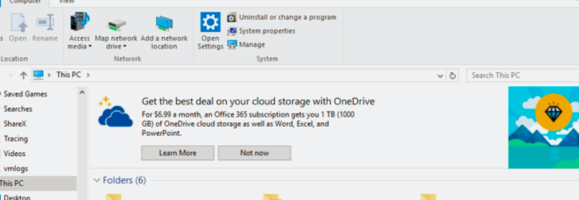 微软开始在 Windows 10 的文件管理器内展示广告 微软开始在 Windows 10 的文件管理器内展示广告
