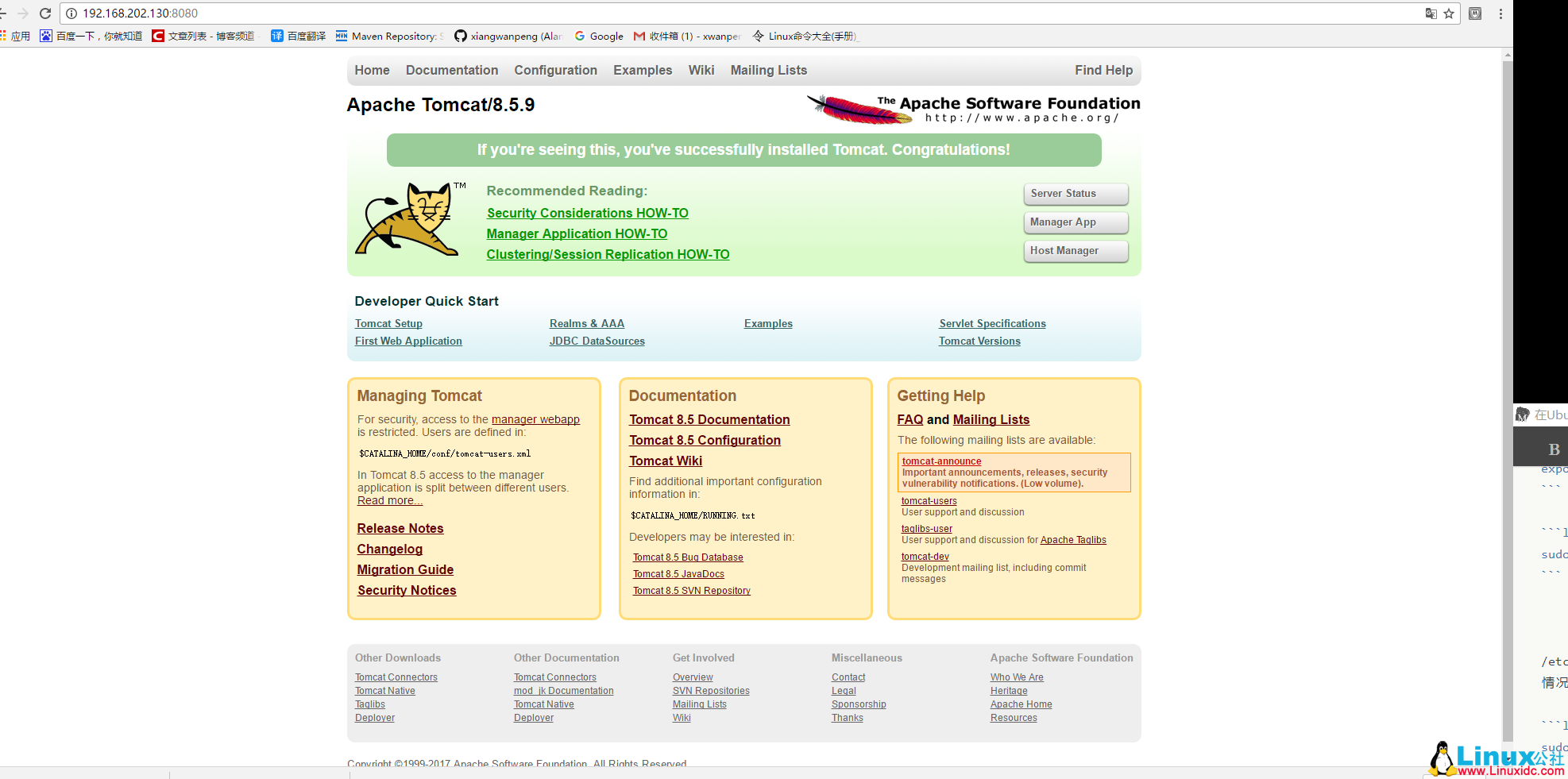 Ubuntu 16.04 下安装 Tomcat 8.5.9 Ubuntu 16.04 下安装 Tomcat 8.5.9