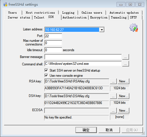 FreeSSHD 在 Windows 环境下搭建 SFTP 服务器