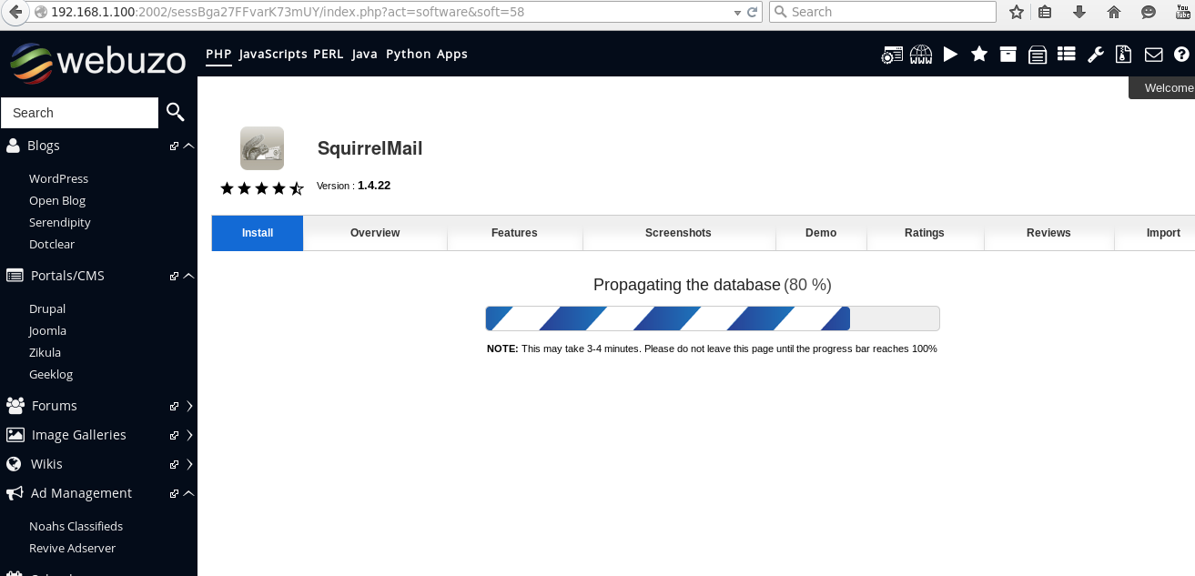 在 Ubuntu 15.04 上安装 Webuzo 控制面板 在 Ubuntu 15.04 上安装 Webuzo 控制面板