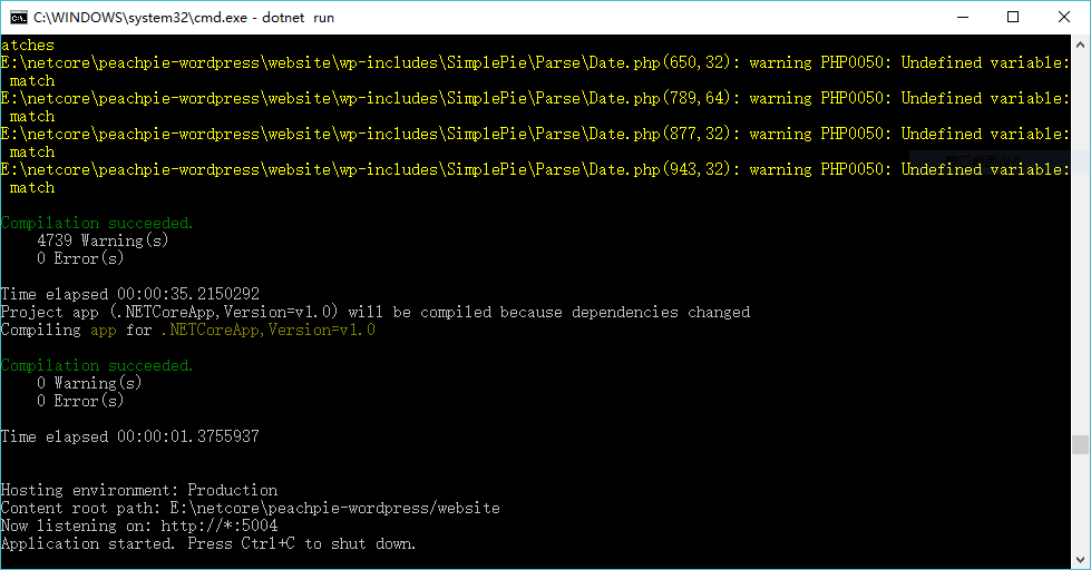在.NET Core 上运行的 WordPress 在.NET Core 上运行的 WordPress