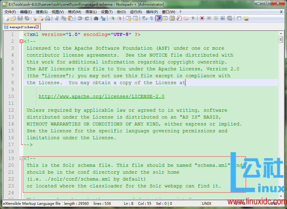 Solr 6.0 没有 schema.xml 未自动创建 schema 文件