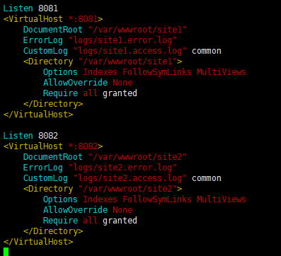 CentOS 7.3 配置 Apache 虚拟主机