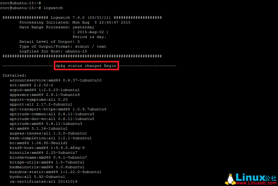 Ubuntu 15.04 中安装 Logwatch 定制专属日志推送 Ubuntu 15.04 中安装 Logwatch 定制专属日志推送