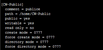 Samba 的 public 文件夹权限设置 Samba 的 public 文件夹权限设置