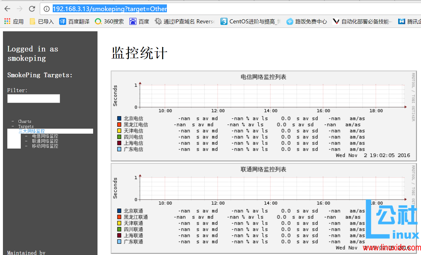 CentOS 7.2 下安装 SmokePing 对网络状态进行监控 CentOS 7.2 下安装 SmokePing 对网络状态进行监控