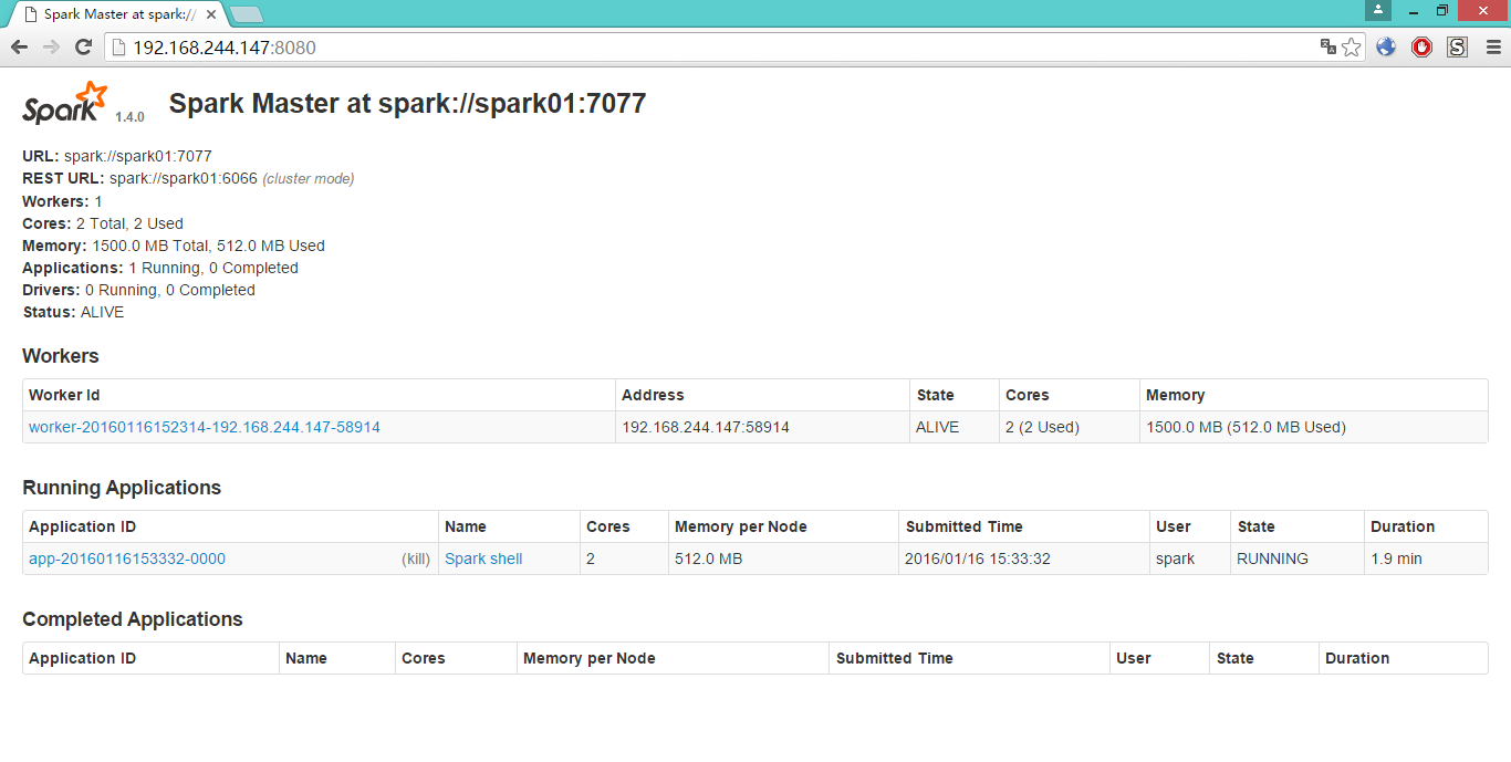 搭建 Spark 的单机版集群 搭建 Spark 的单机版集群