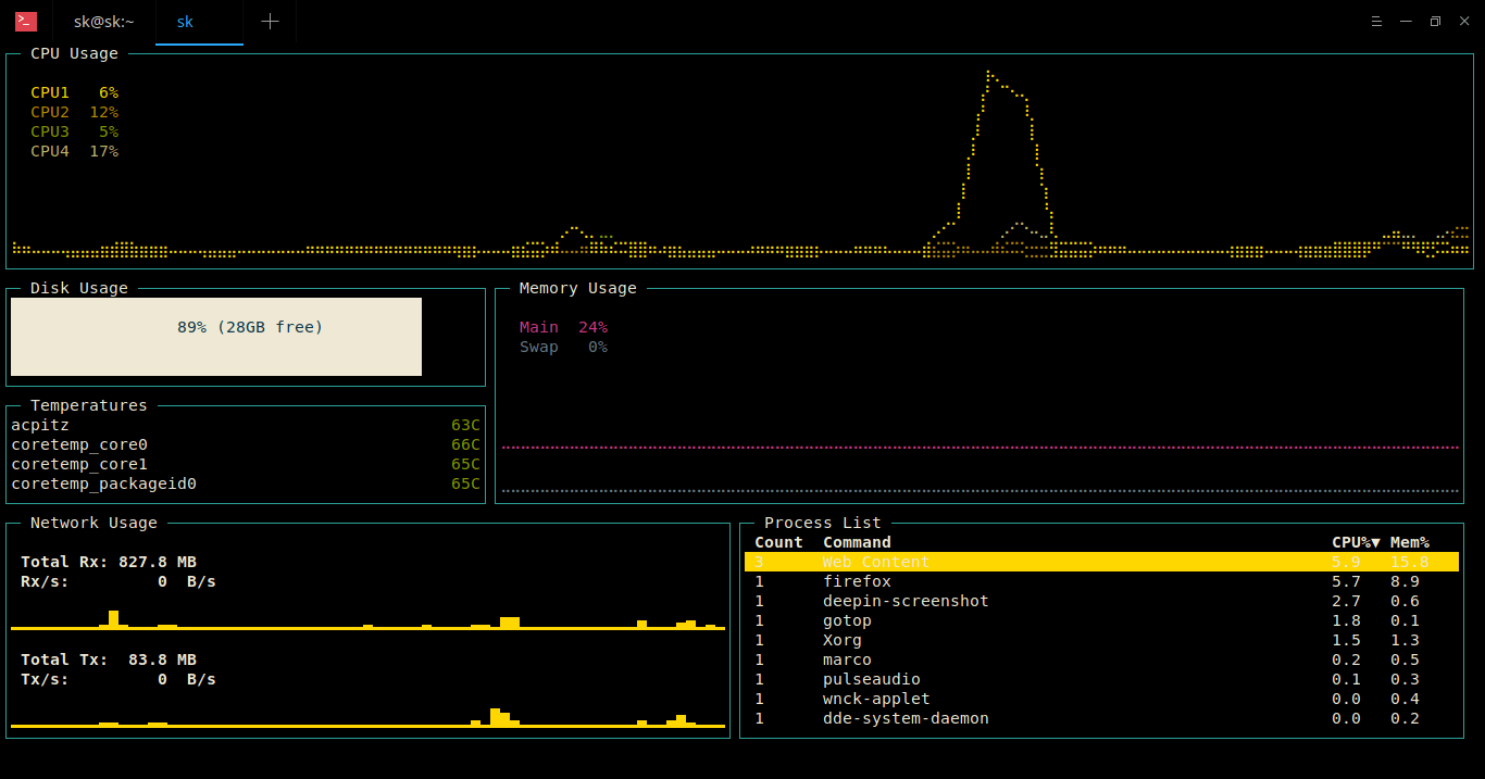 Gotop:另一个 TUI 图形活动监视器,使用 Go 编写 Gotop:另一个 TUI 图形活动监视器,使用 Go 编写