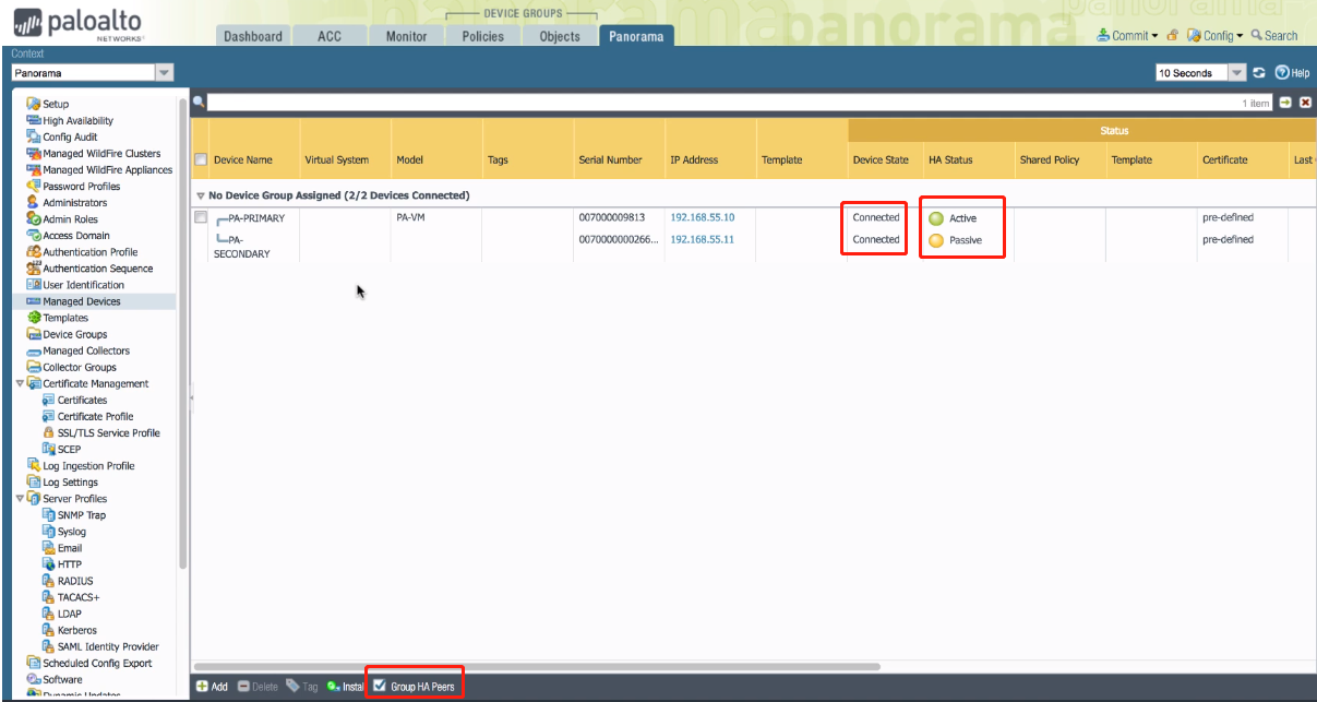 迁移 PaloAlto HA 高可用防火墙到 Panorama 迁移 PaloAlto HA 高可用防火墙到 Panorama
