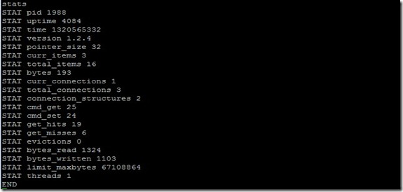 memcache 启动以及 telnet 命令详解 memcache 启动以及 telnet 命令详解