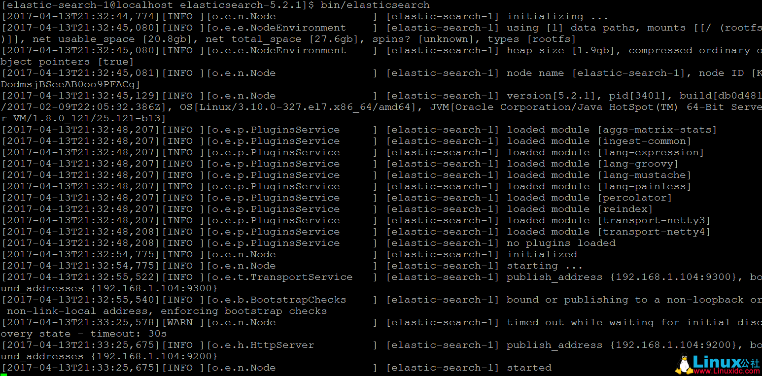 CentOS 7 下 ElasticSearch 集群安装配置