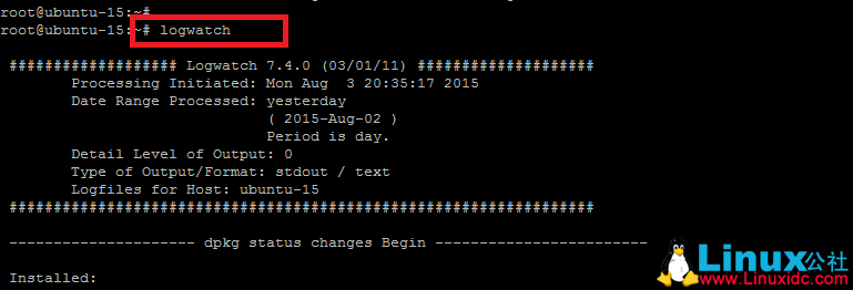 Ubuntu 15.04 中安装 Logwatch 定制专属日志推送 Ubuntu 15.04 中安装 Logwatch 定制专属日志推送