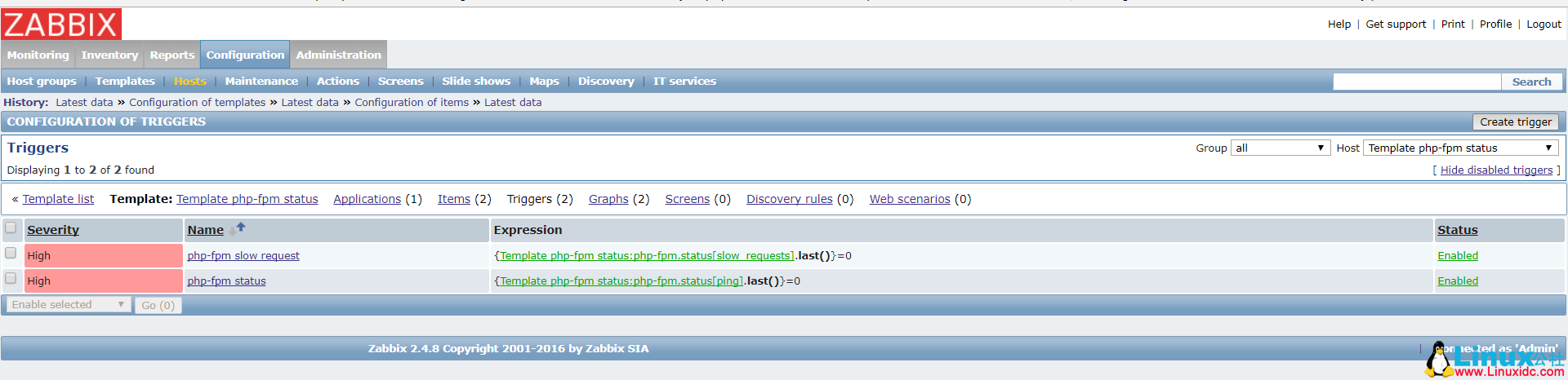 Zabbix 监控 Nginx、PHP 和 Memcached 状态 Zabbix 监控 Nginx、PHP 和 Memcached 状态