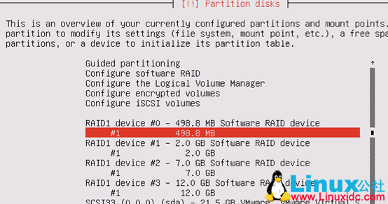 Ubuntu Server 16.04 安装并用两块硬盘做 RAID1 Ubuntu Server 16.04 安装并用两块硬盘做 RAID1
