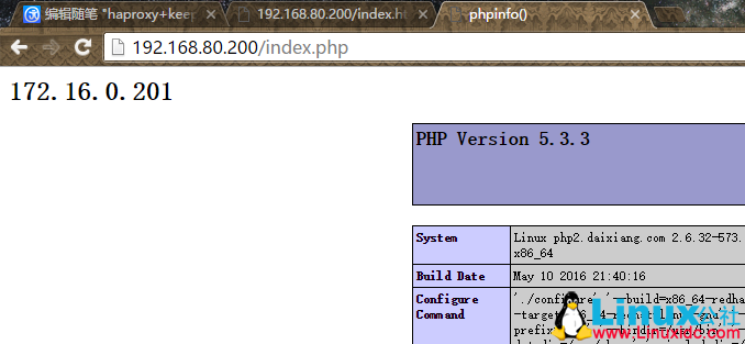HAProxy+Keepalived 实现高可用负载均衡 HAProxy+Keepalived 实现高可用负载均衡