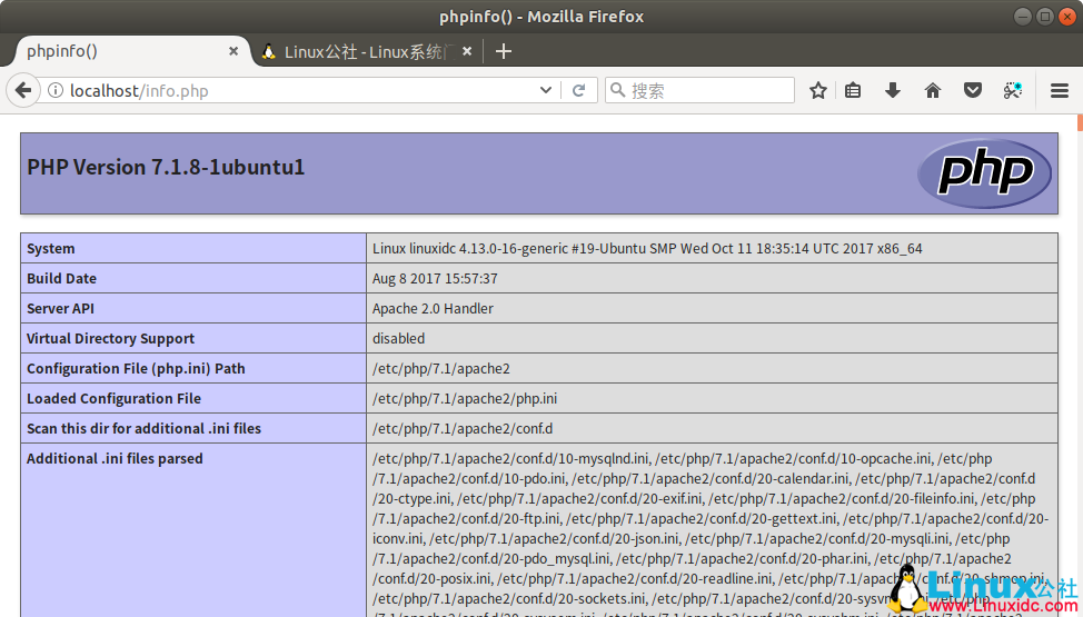 在 Ubuntu 17.10 上安装 LAMP(Apache,MariaDB,PHP7.1) 在 Ubuntu 17.10 上安装 LAMP(Apache,MariaDB,PHP7.1)