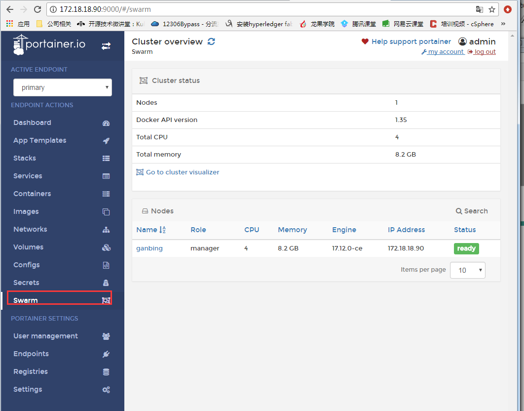 Docker 轻量级图形页面管理 Portainer 安装配置