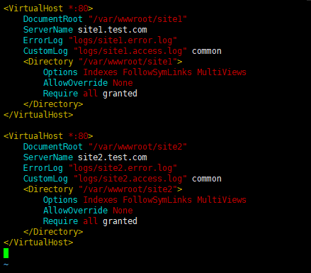 CentOS 7.3 配置 Apache 虚拟主机