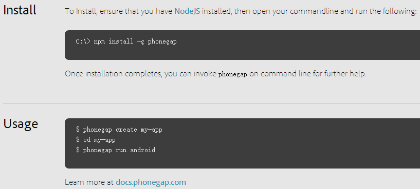 PhoneGap3+ 版本的安装、配置和使用 PhoneGap3+ 版本的安装、配置和使用