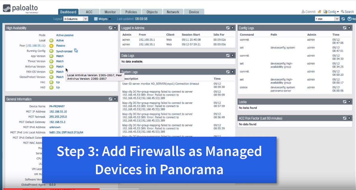 迁移 PaloAlto HA 高可用防火墙到 Panorama 迁移 PaloAlto HA 高可用防火墙到 Panorama