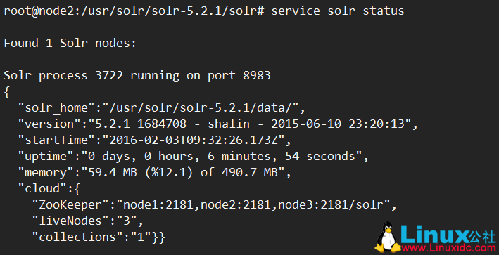 SolrCloud-5.2.1 集群部署及测试 SolrCloud-5.2.1 集群部署及测试