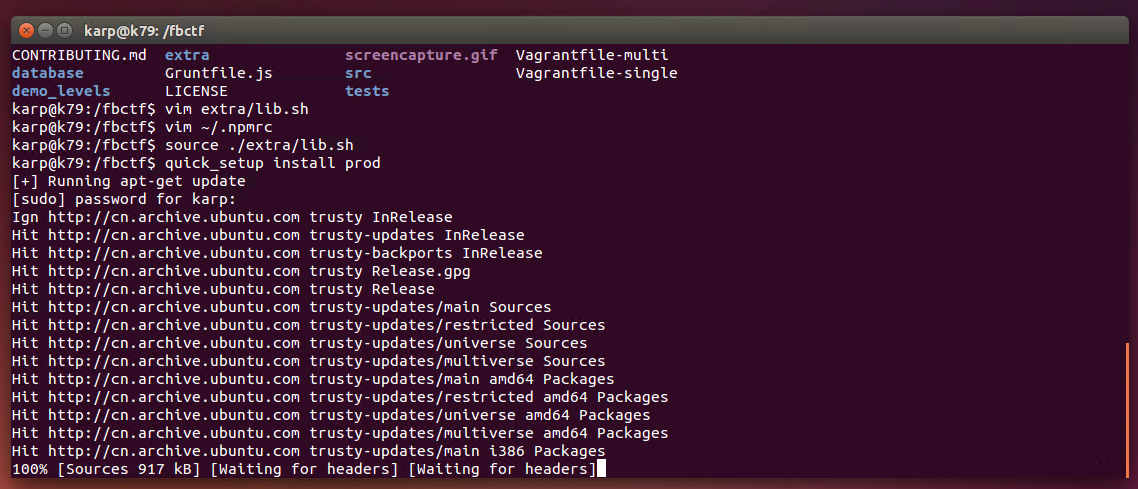 Ubuntu 14.04 LTS 下安装搭建 FBctf 平台 Ubuntu 14.04 LTS 下安装搭建 FBctf 平台