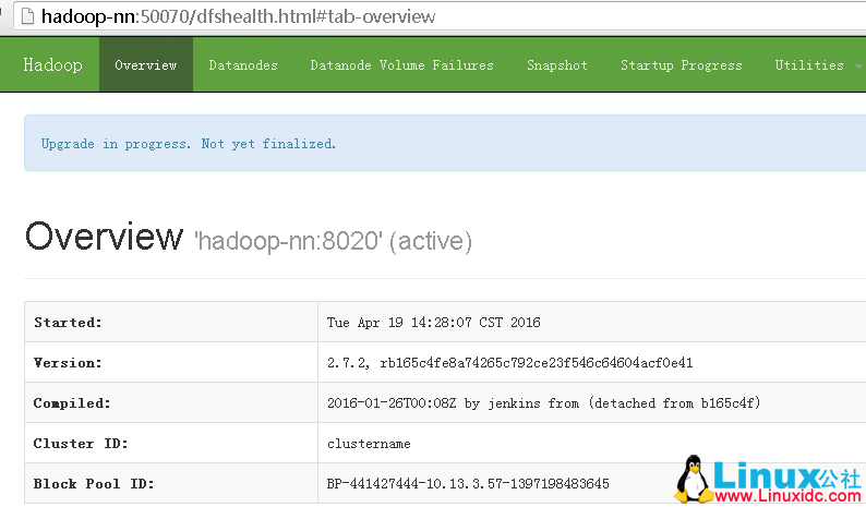 hadoop-2.0.0-cdh4.1.2 升级到 hadoop-2.7.2