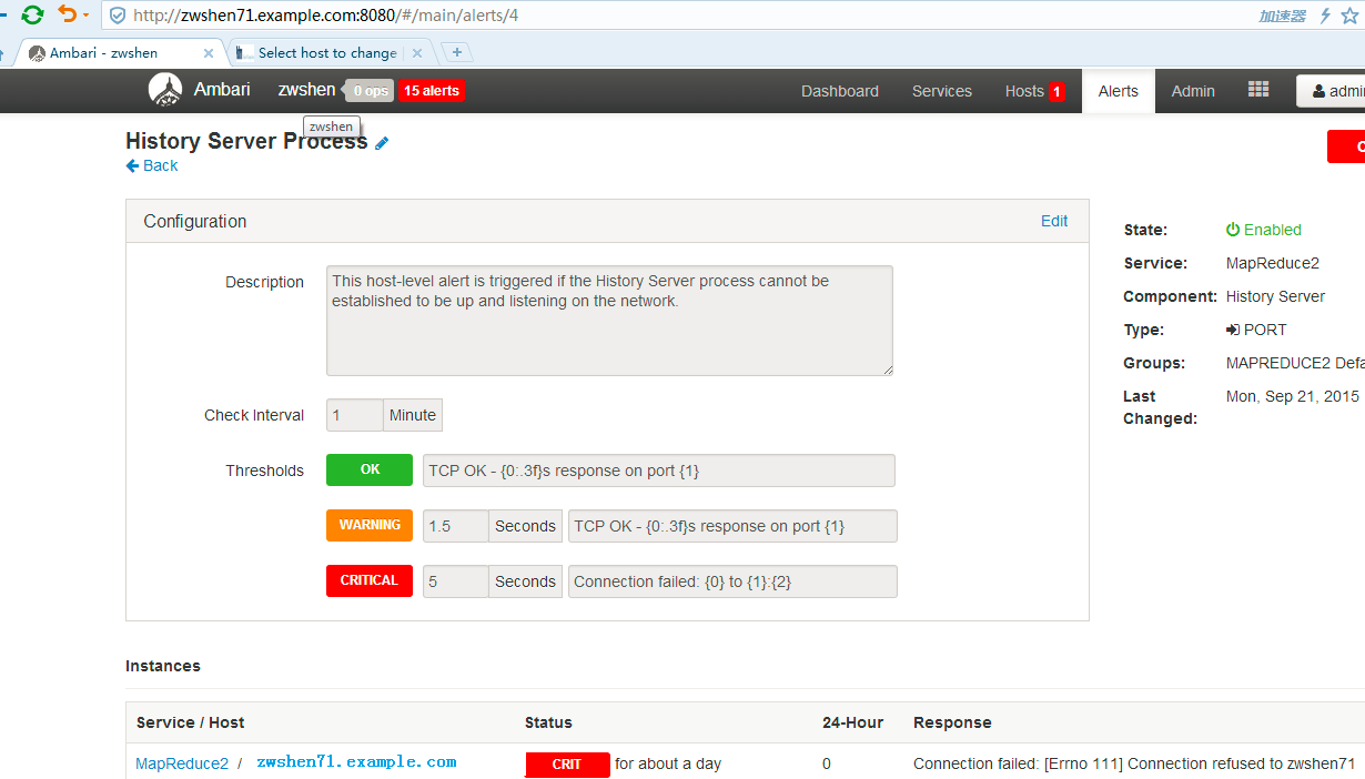 Ambari 服务配置以及 Alert 详解 Ambari 服务配置以及 Alert 详解