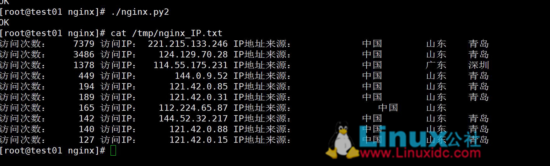 使用 Python 模块分析 Nginx 日志