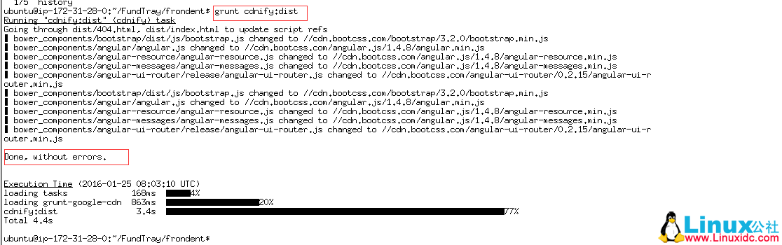Ubuntu14.04 下 Node.js + npm + bower 的安装、调试和部署